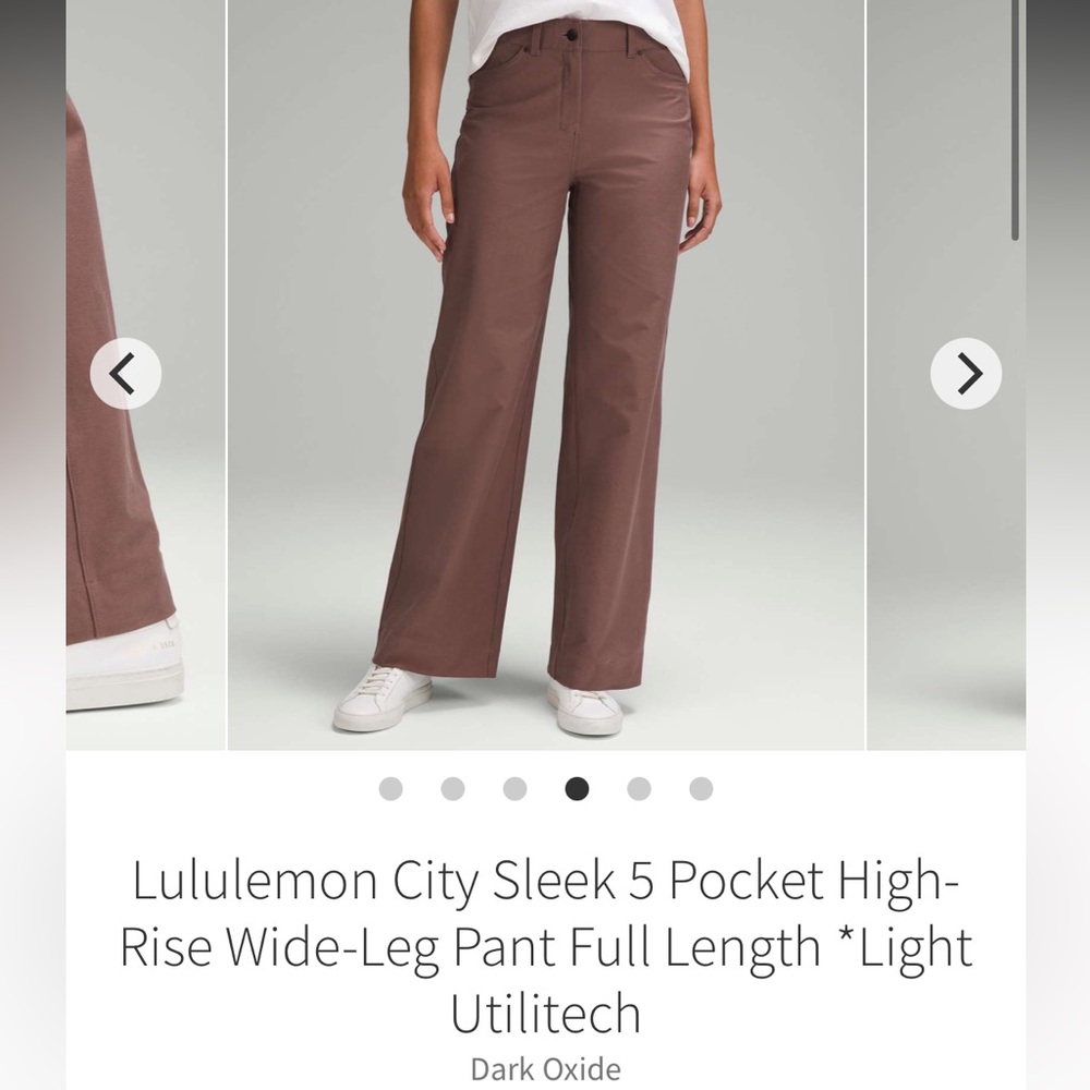Lululemon 5 Pocket City Sleek Utilitech Wide Leg Pants Full Length 27
